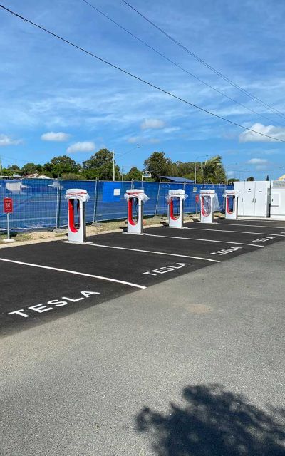 Asphalt Application, Line Marking, Carpark, Electric Charging Station