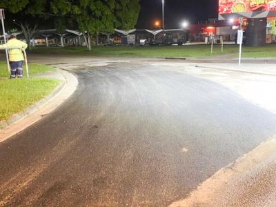 New asphalt surface installed at retail carpark Willows Shopping Centre