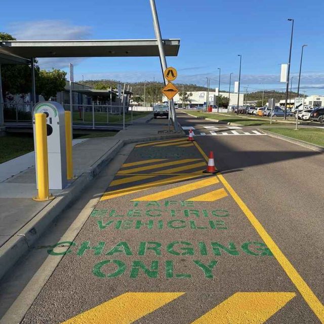 Townsville TAFE line marking project for carpark and EV station