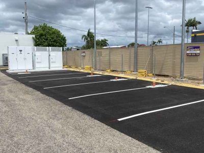 Asphalt contractors complete EV charging bay installation in Bowen