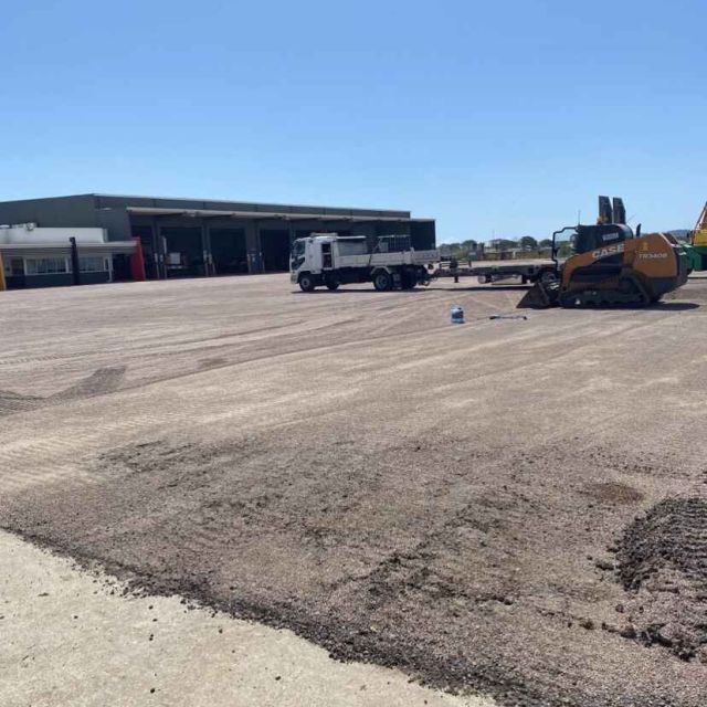 Asphalt patch repair and earthworks completed at commercial depot in Townsville